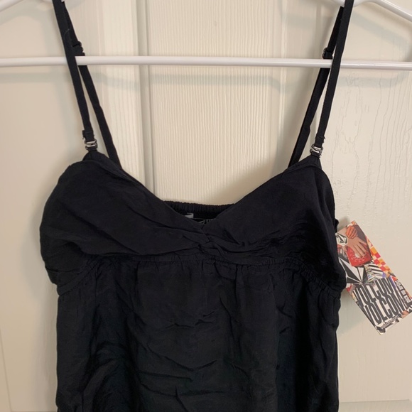Volcom Spaghetti Strap Black Top Size Small - Picture 2 of 8